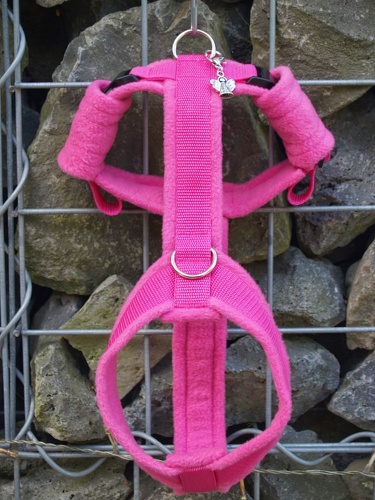 Gurtband: Pink, Fleece: Pink, Acetal-Klickverschlüsse, 2 D-Ringe, Fleeceschlaufen