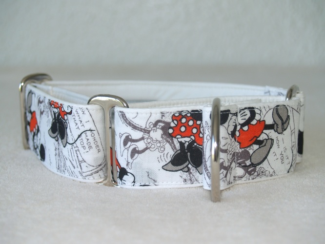 Martingal gepolstert, Modell "Minnie und Mickey", Breite: 4cm, maximaler Kopfumfang: 44cm,  Bestell-Nr.: CM-G4-5 Preis: 34,50€