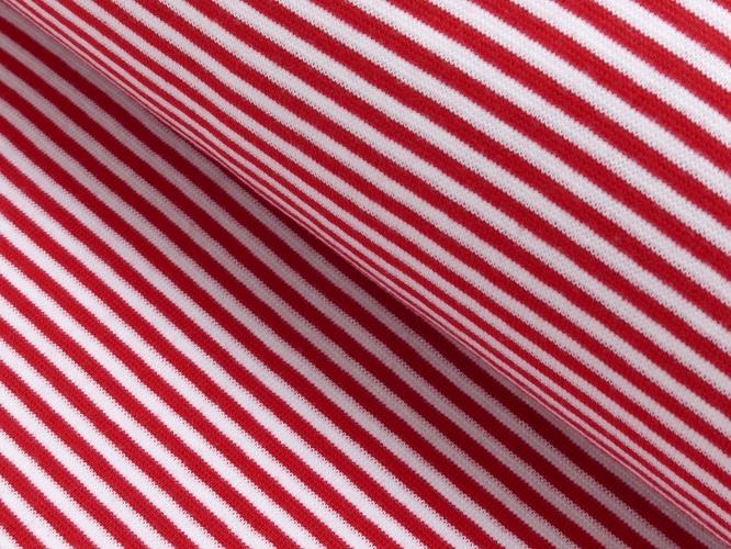 Rot/Weiß, Breite der Streifen: 4 mm, Bündchen glatt, Material-Nummer: BG-9