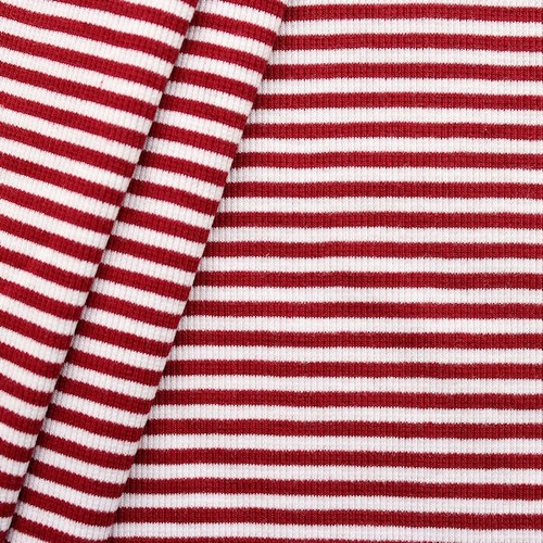 Dunkel-Rot/Weiß, Breite der Streifen: 3 mm, Bündchen gerippt, Material-Nummer: BG-10