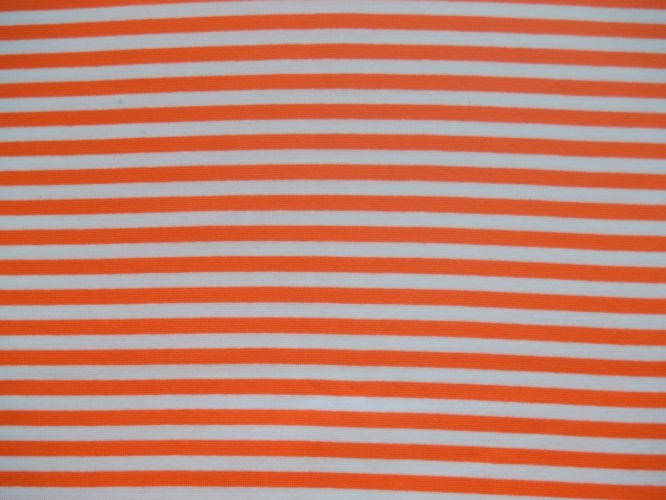 Orange/Weiß, Breite der Streifen: 6 mm, Bündchen glatt, Material-Nummer: BG-6