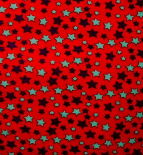 Sternchen Rot, die Sternchen sind Kiwi-Grün und Dunkel-Blau, Material-Nummer: FG-57