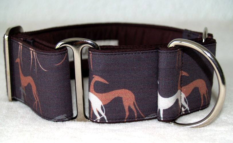 Martingal gepolstert, Modell "Galgos Braun", Breite: 5cm, maximaler Kopfumfang: 45cm, Bestell-Nr.: M-B7, Preis: 37,00€