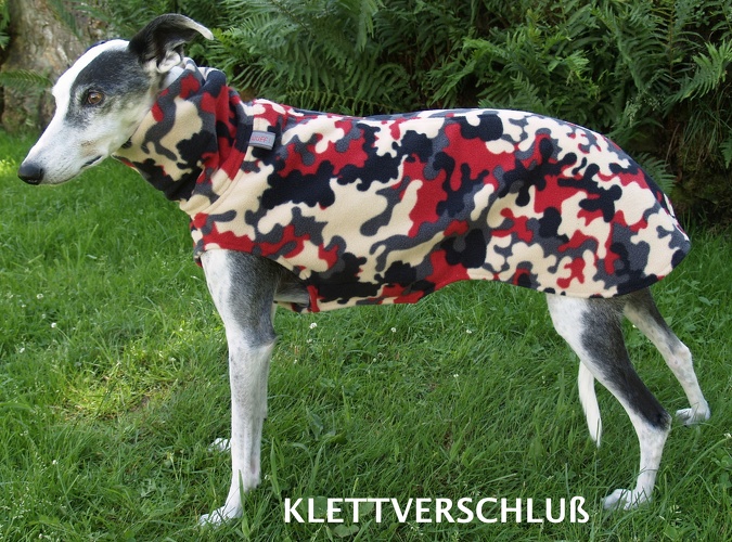 MIT EINSEITIGEM KLETT, Fleece: Camouflage Rot, Bestell-Nr.: PG-CAM/R-S-K, Preis: 46,00€
