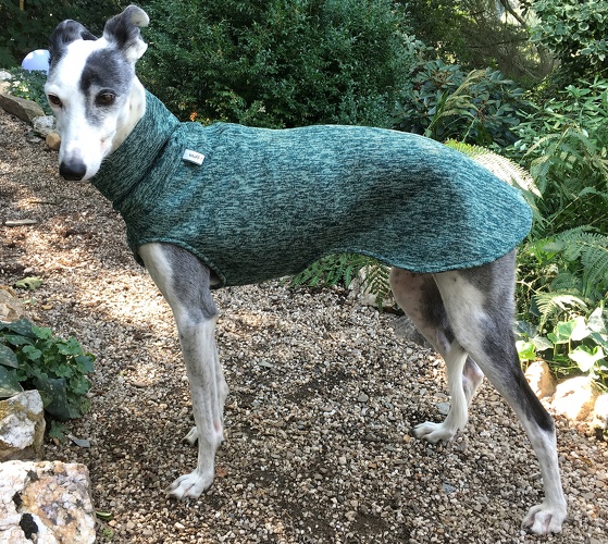 Strickfleece: Dunkelgrün-Mintgrün Melange, Bestell-Nr.: SW-DGR-L, Preis: 39,50€