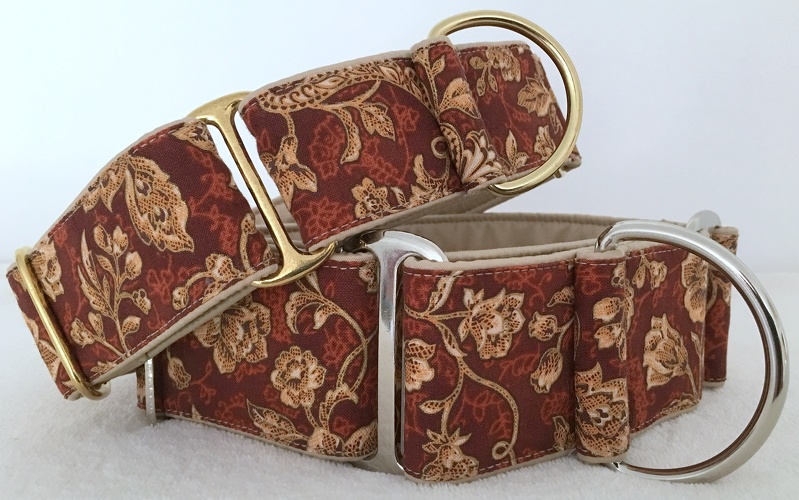 Modell "Blumenranke Beige" mit Messing- (nur in 4cm lieferbar) oder Stahl-Beschlägen