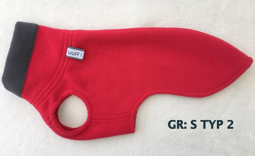 Doubleface: Rot/Grau, Kragen abgesetzt, Bestell-Nr.: DFWi-R/G-S Typ 2, Preis: 34,00€