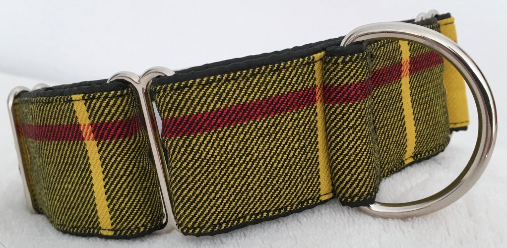 Martingal gepolstert, Modell "Tartan-Mac Leod of Lewis", Breite: 4cm, maximaler Kopfumfang: ca 38cm, Bestell-Nr.: SM-W-9, Preis: 33,00€