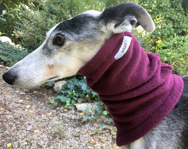 Einlagig mit Einschlitzung für Halsband, Fleece: Dunkel-Weinrot, Bestell-Nr.: HEW-DWR-S, Preis: 13,50€