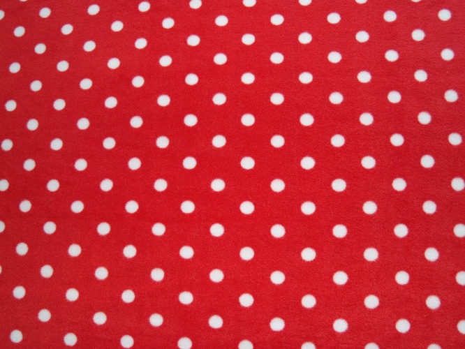 Rot mit weißen Tupfen, Durchmesser der Tupfen: 2cm, Material-Nummer: FG-29