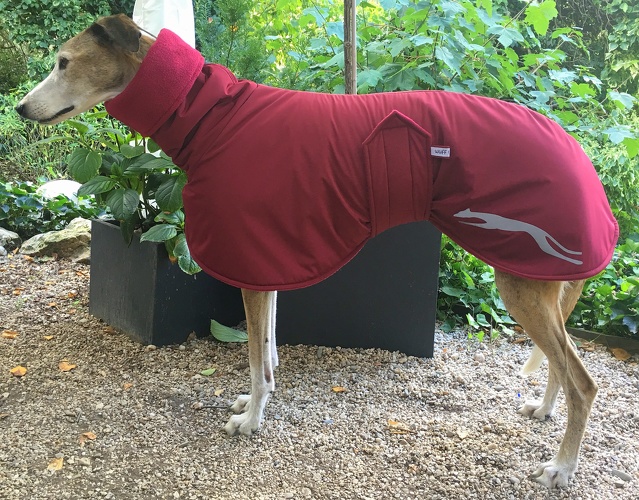 Bordeaux-Rot, wasserdicht, wasserabweisend, glatt Oberfläche, matt, leichte und gefällige Qualität, THERMOFUTTER GEEIGNET, Material-Nummer: WS-10