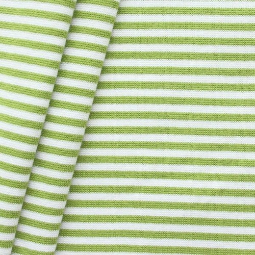 Moos-Grün/Creme-Weiß, Breite der Streifen: 4 mm, Bündchen glatt, Material-Nummer: BG-65