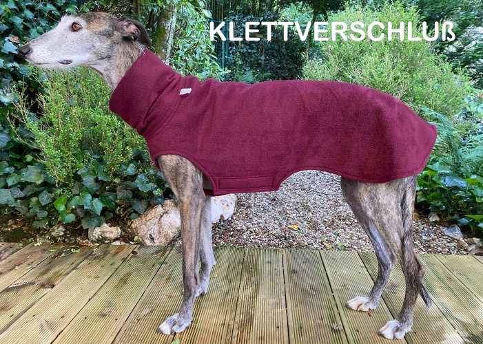 MIT EINSEITIGEM KLETT, Fleece: Dunkel-Weinrot, Bestell-Nr.: PW-DWR-S-K, Preis: 43,50€