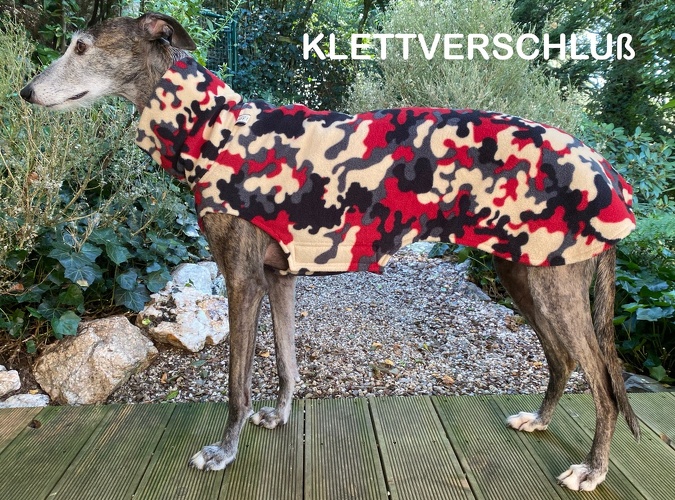 MIT EINSEITIGEM KLETT, Fleece: Camouflage Rot, Bestell-Nr.: PW-CAM/R-L-K, Preis: 43,50€