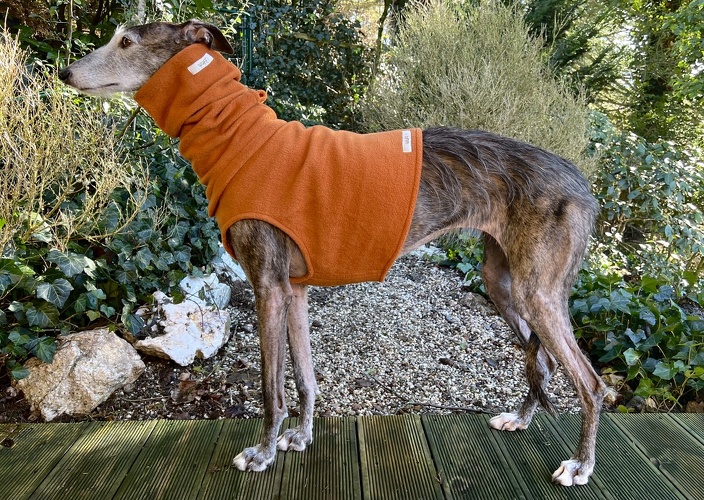 Mantel + Body/Halsstulpen-Kombi, Fleece: Cognac, Bestellnummer: SMG-COG-M-B/H, Preis: 107,00€
