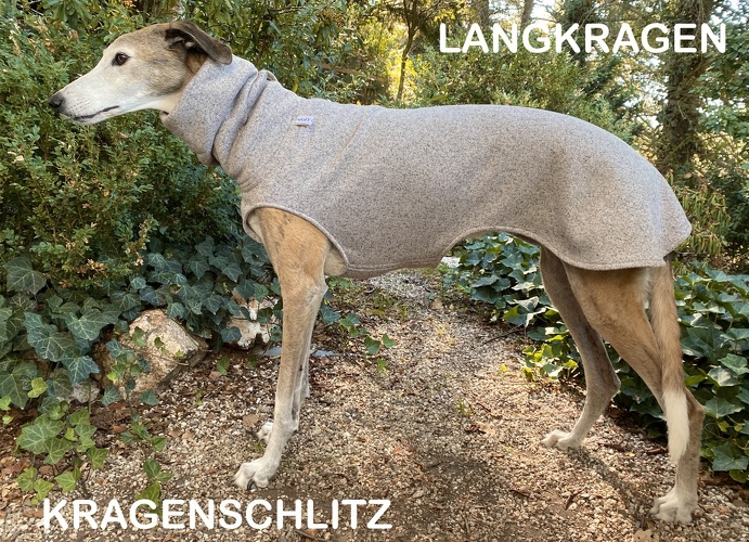 MIT LANGKRAGEN UND KRAGENSCHLITZ, Strickfleece: Beige-Grau Melange, Bestell-Nr.: SG/LK+S-BE-M, Preis: 49,25€