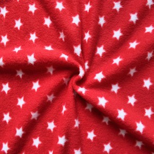 Rot mit weißen Sternen, Durchmesser der Sterne: 2 cm, Material-Nummer: FG-33