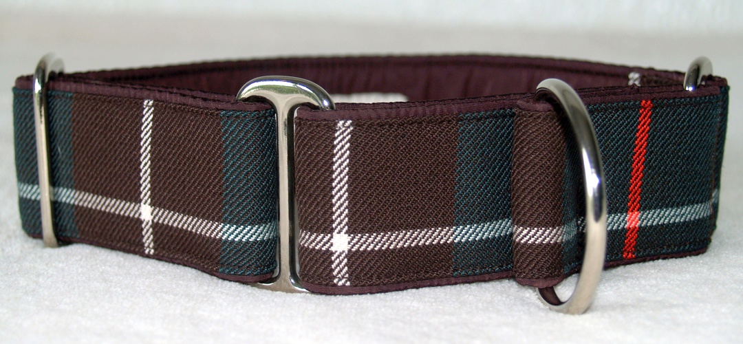 Martingal gepolstert, Modell "Tartan-Mac Kinnon Hunting Modern", Breite: 4cm, maximaler Kopfumfang: 45cm, Bestell-Nr.: SM-G4-25, Preis: 34,50€