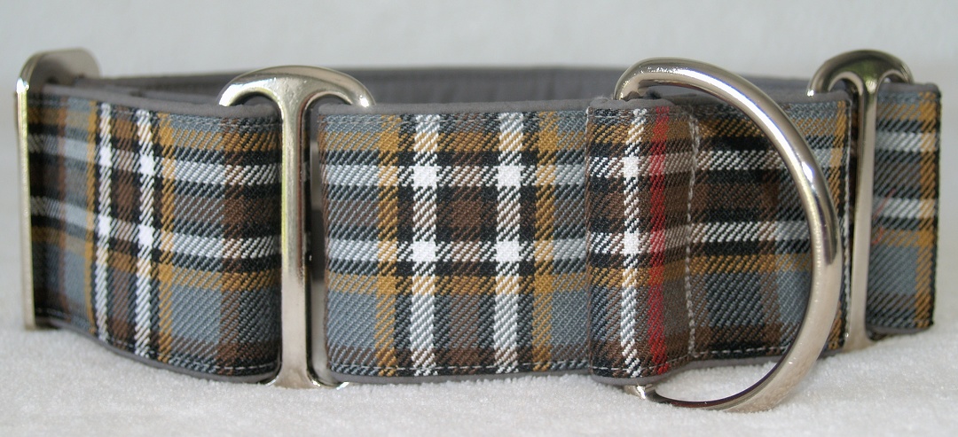 Martingal gepolstert, Modell "Tartan Scott Weathered", Breite: 5cm, maximaler Kopfumfang: 45cm, Bestell-Nr.: SM-G5-8, Preis: 37,00€