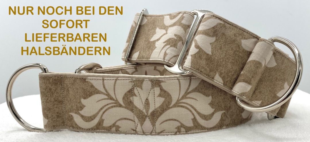 NUR NOCH BEI DEN SOFORT LIEFERBAREN HALSBÄNDERN, Modell "Beige floral"