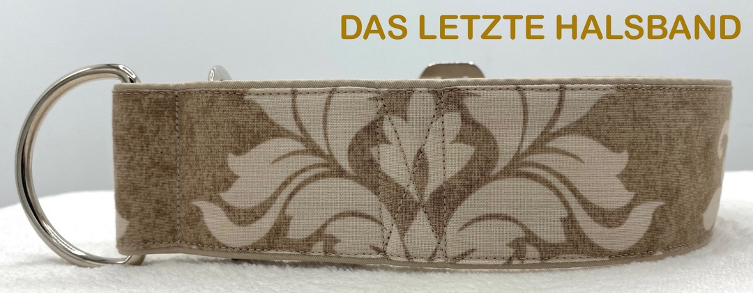 Martingal-Zugstopp gepolstert, Modell "Beige floral", Breite: 5cm, Bestell-Nr.: MZ-BE 31, Preis: 32,00€