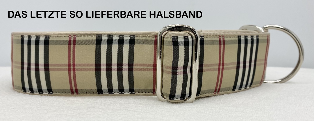Martingal-Zugstopp gepolstert, Modell "Beige-Schwarz kleinkariert", Breite: 4cm, Bestell-Nr.: MZ-BE 40, Preis: 29,50€