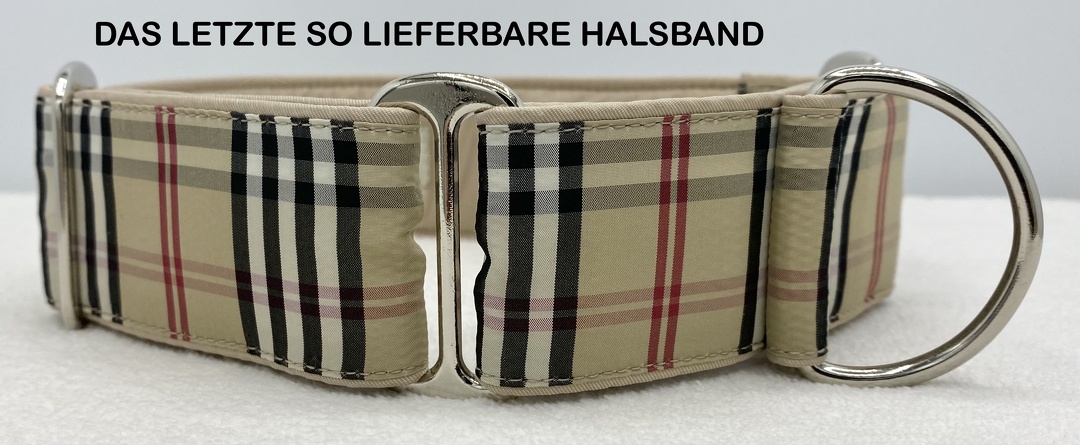 Martingal gepolstert, Modell "Beige-Schwarz kleinkariert", Breite: 4cm, maximaler Kopfumfang: 45cm, Bestell-Nr.: M-BE 24, Preis: 34,50€