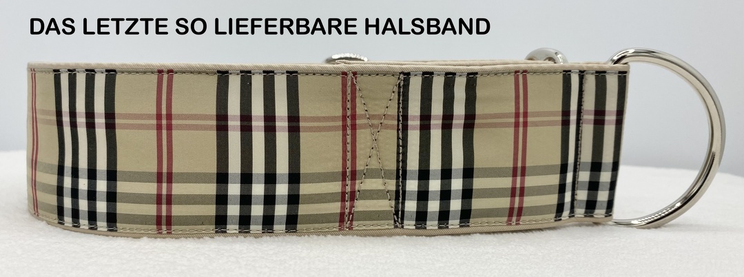 Martingal-Zugstopp gepolstert, Modell "Beige-Schwarz kleinkariert", Breite: 5cm, Bestell-Nr.: MZ-BE 41, Preis: 32,00€